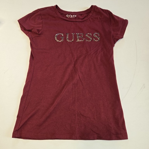 Guess Los Angeles Burgandy Baby‎ Tee Size Small - Picture 1 of 7